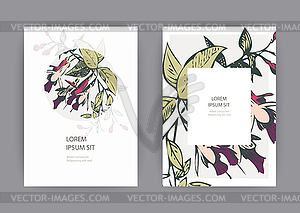 Botanical wedding invitation card template design, - vector clipart