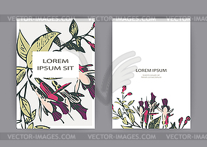 Botanical wedding invitation card template design, - vector image