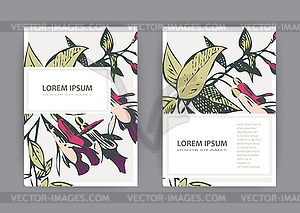 Botanical wedding invitation card template design, - vector clipart