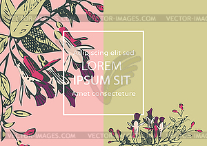 Botanical wedding invitation card template design, - vector EPS clipart