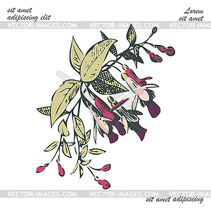 Botanical wedding invitation card template design, - stock vector clipart