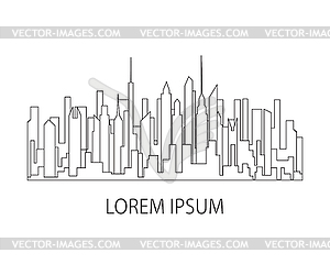 Thin line city landscape icon. Panorama design urba - royalty-free vector clipart