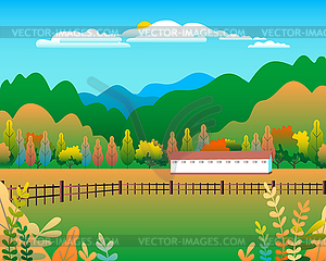 landscape with hills clip art