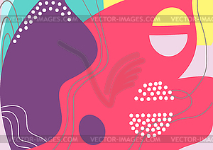 Fun colorful shapes, doodle objects and lines, - vector clipart