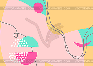 Fun colorful shapes, doodle objects and lines, - vector image