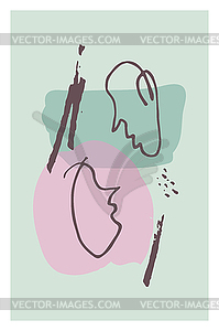 Doodle abstract woman and man face one line drawing - vector image