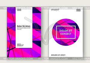 Minimal cover set design . Neon halftone pink - vector image