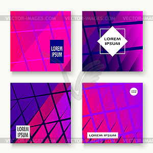 Minimal cover set design . Neon halftone pink - vector image