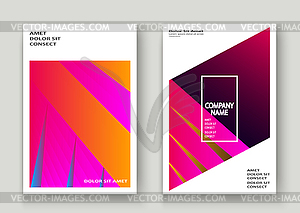 Minimal cover set design . Neon blurred pink - vector image