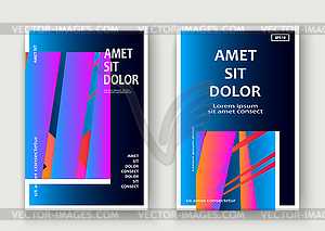 Minimal cover set design . Neon blurred blue - vector clipart