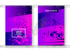 Artistic cover design with paint splatter set - vector clipart