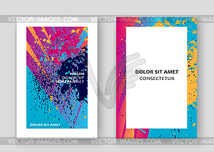 Artistic cover frame design paint splatter set - vector clipart