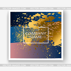 Креативная новогодняя обложка Рамка дизайн краска золотая - изображение векторного клипарта