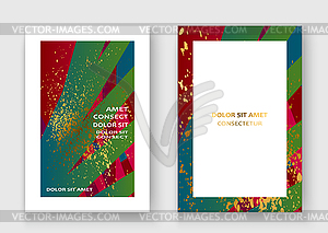 Creative Christmas cover frame design paint golden - vector image