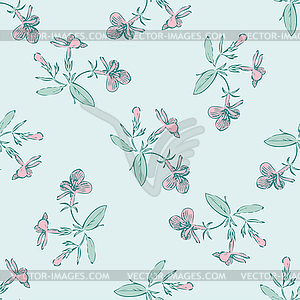 Drawing meadow bloom flowers. Hand draw cute - vector EPS clipart