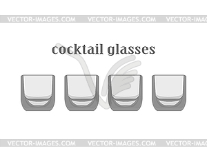 Cartoon kitchen glasses colection. Wine glasses, - vector image