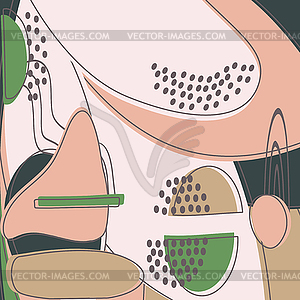 Drawn colorful abstract shapes. Doodle floral - vector clipart