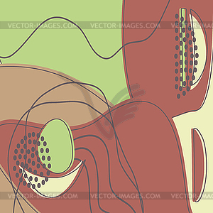 Drawn colorful abstract shapes. Doodle curve - vector image