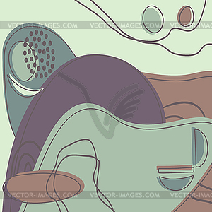 Drawn colorful abstract shapes. Doodle curve - vector clipart