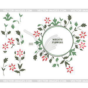 Minimalist wedding invitation floral card. Simple - vector clipart