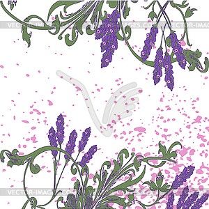 Lavender flowers , abstract floral pattern co - vector clipart