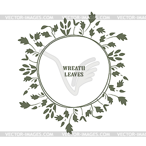 Outline wedding invitation floral card. Simple - vector clipart