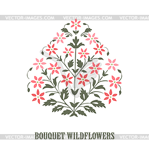 Minimalist wedding invitation floral card. Simple - vector clip art