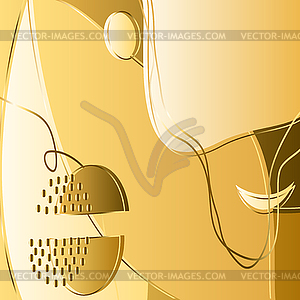 Golden wave abstract background. Modern trendy shin - vector image