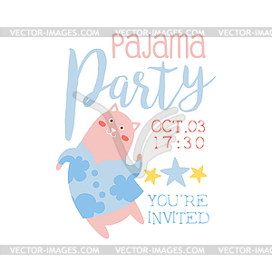 Girly Pyjama Party Einladung Karte Vorlage Mit Ca Royalty Free Clipart