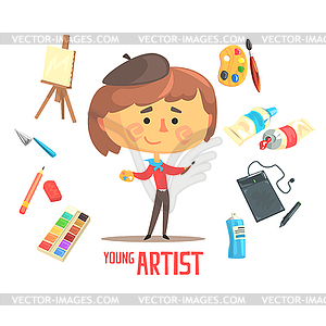 boy artist painter kids future dream professional vector image vector images com