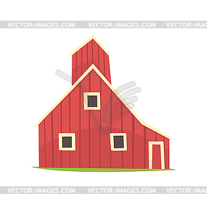 Red Barn House Wooden Agricultural Building Cartoon Stock