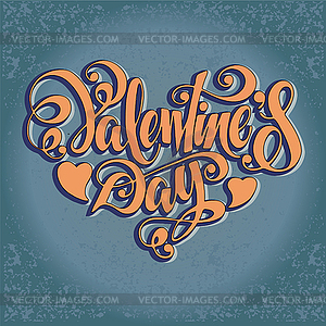 Valentines Day Retro Lettering - stock vector clipart