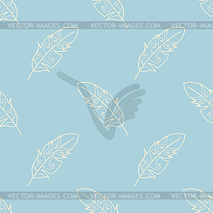 Seamless feather pattern - vector clip art