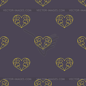 Seamless pattern with vintage heart - vector clip art