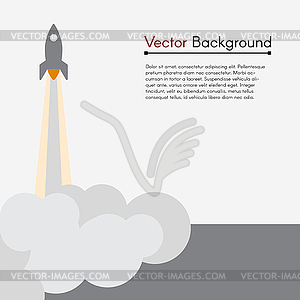 Background with rocket - vector image