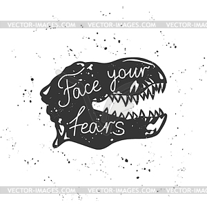 Motivational poster with head of dinosaur - vector image