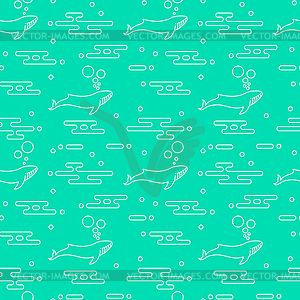 Seamless pattern with whales - vector image