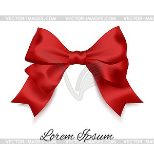 Background with red photorealistic bow and place fo - vector clip art