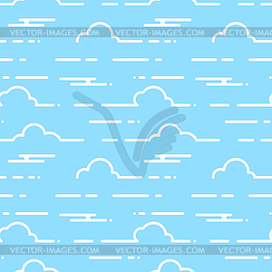 Seamless abstract pattern with clouds in daytime - vector clipart