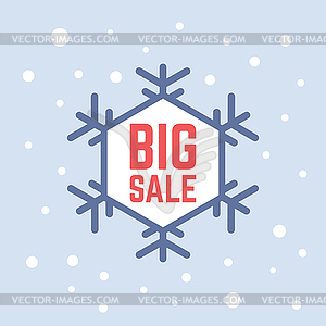 Winter Big Sale tag - vector image