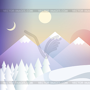 Day and night changing. Background with m - vector clip art