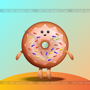 Funny doughnut - vector clipart