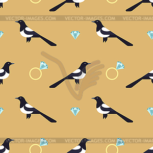 Seamless pattern with luxury golden rings and - vector clip art