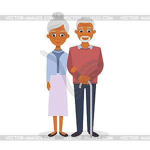 Happy smiling senior couple - vector image