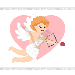 Забавный маленький ангел Амур День Святого Валентина, направленные на - векторный клипарт Royalty-Free