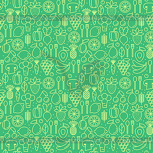 Seamless pattern with trendy icons of healthy eco - vector image