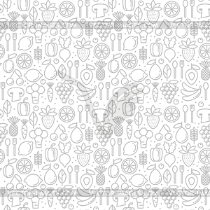 Seamless pattern with trendy icons of healthy eco - vector image