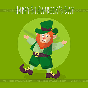 Happy St.Patrick`s Day greeting card with happy - stock vector clipart