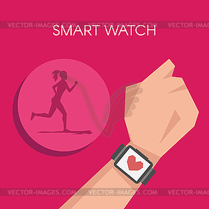 Fitness tracker or smart watch wearable t - vector image