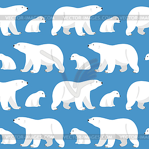 Seamless pattern with two polar bears, she-bear - vector EPS clipart